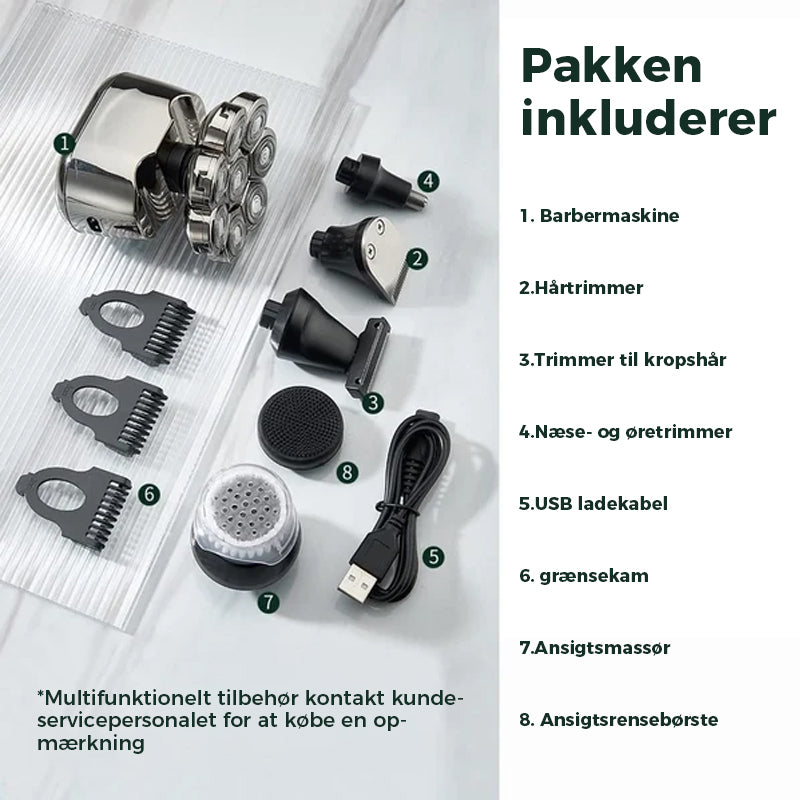 10-i-1 8D Multifunktionel Barbermaskine med opgraderet LED Display