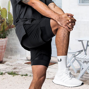 2-i-1 løbeshorts (Herre)