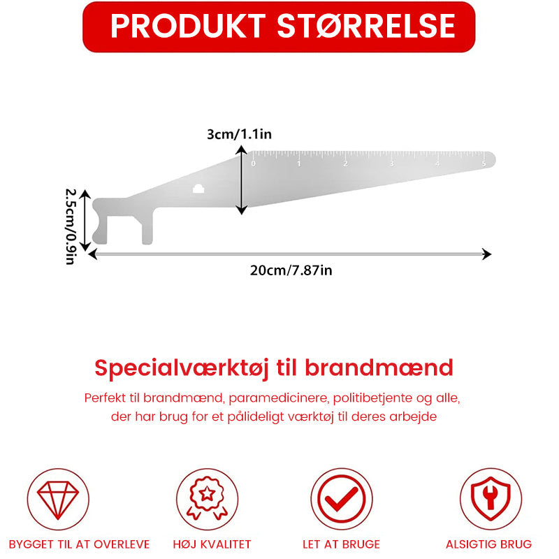 Brandværktøj/Lirkeredskab til lås