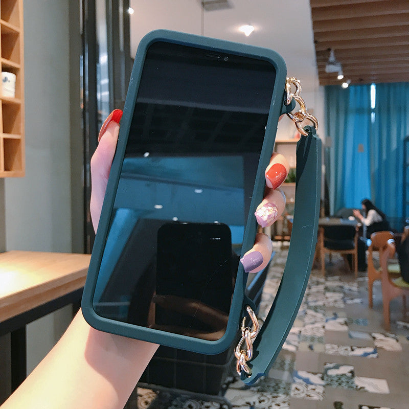 Håndtaskeformet telefoncover med blød silikonestrop