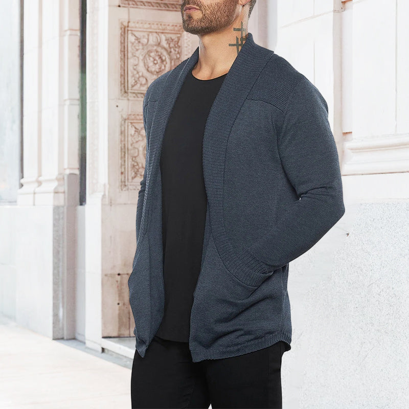 Slim fit cardigan med lommer (Herre)