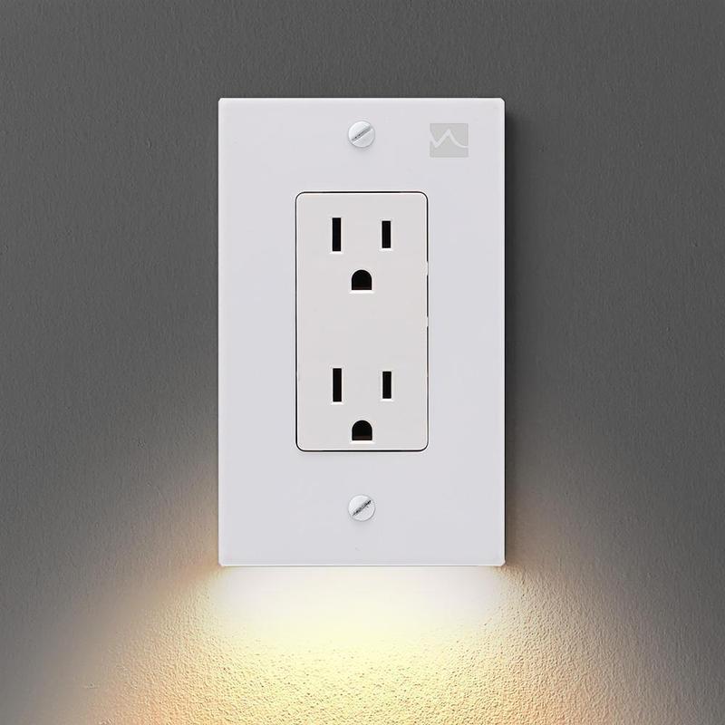 Hirundo Outlet vægplade med LED-natlys