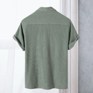 Vaffelmønstret Lapelskjorte (Herre)