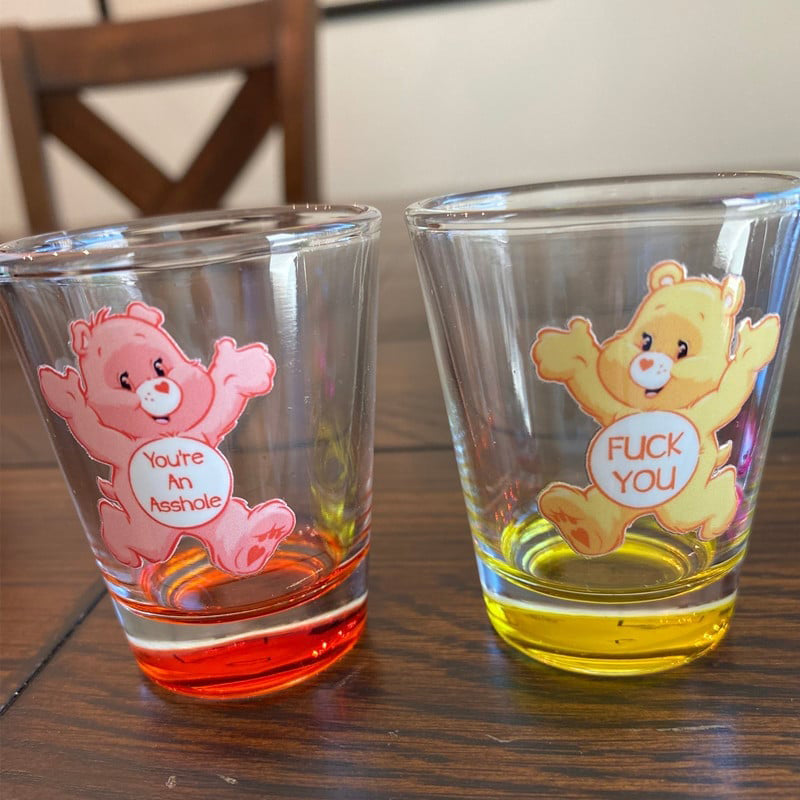 Sjove kuglepenne og shotglas med bamse