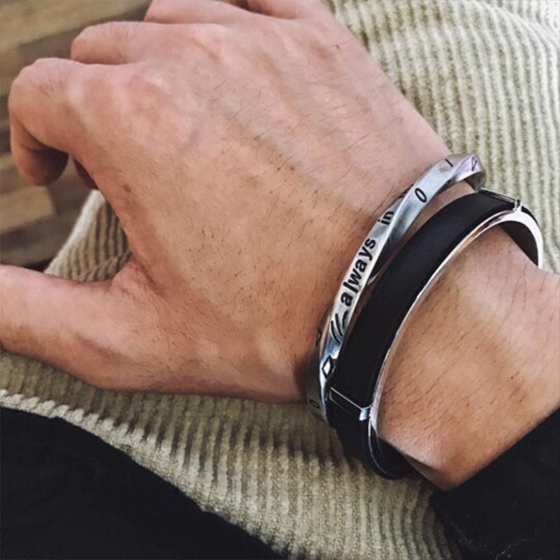 Par model Titanium stål armbånd
