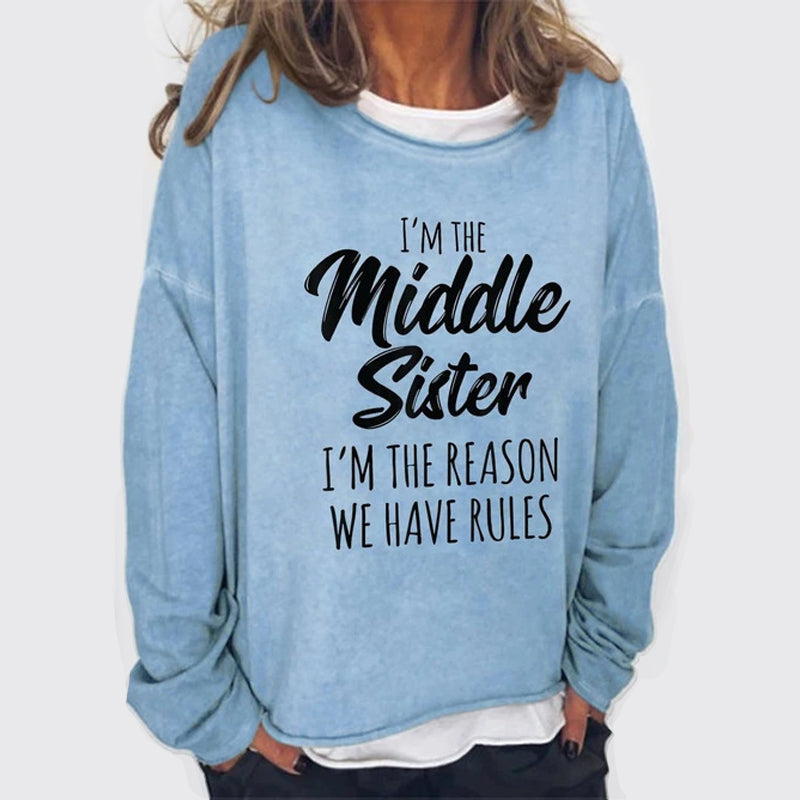 Trykt langærmet T-shirt
