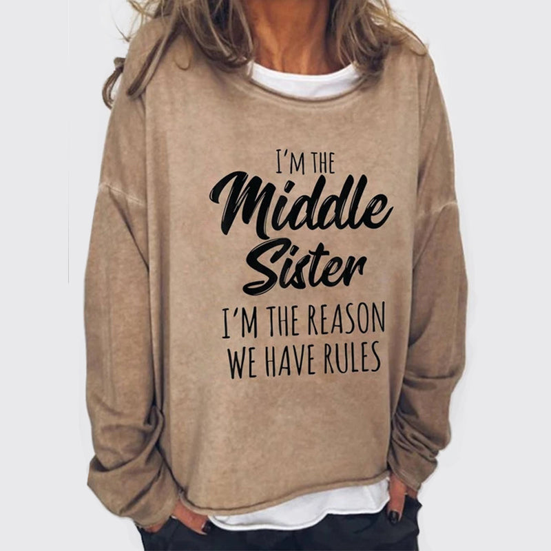 Trykt langærmet T-shirt