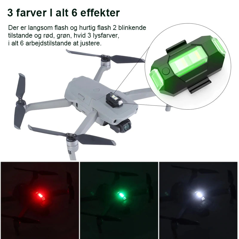 4 farver LED flystroboskoplys og USB-opladning