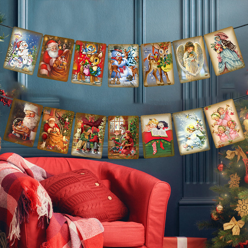 Julebanner i vintage-stil