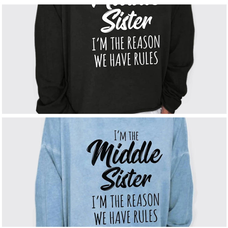 Trykt langærmet T-shirt