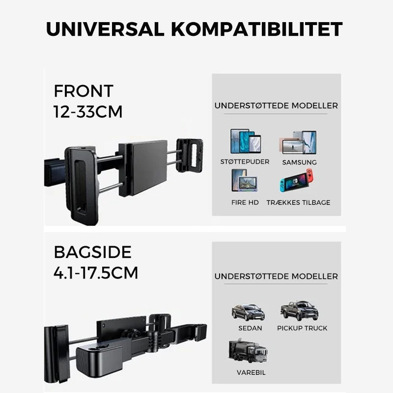 Nakkestøttemonteret Tabletholder