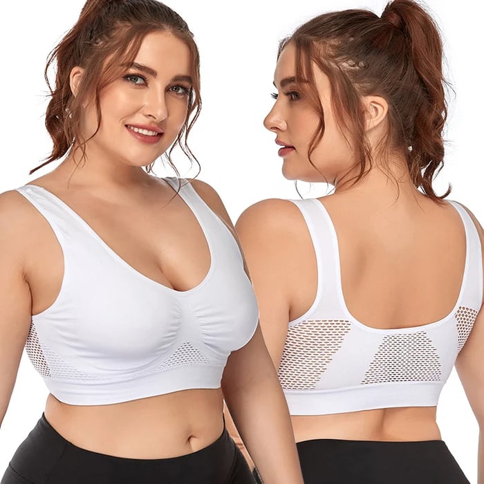 Åndbar sports-bh i mesh