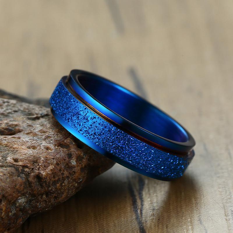 Sandblæst revolverende Fidget Ring