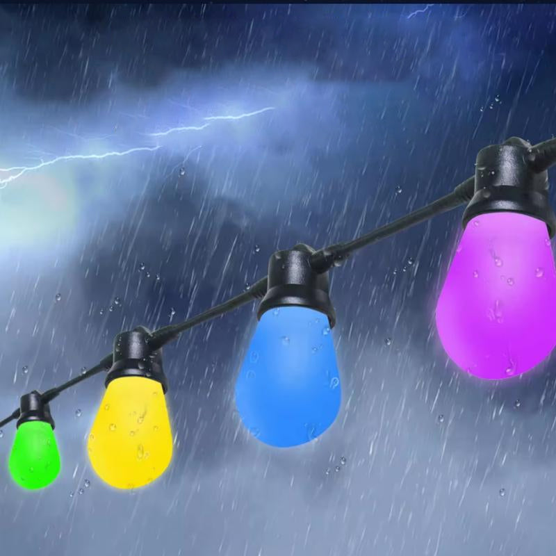 Farverig og dekorativ LED-pære lampe til have