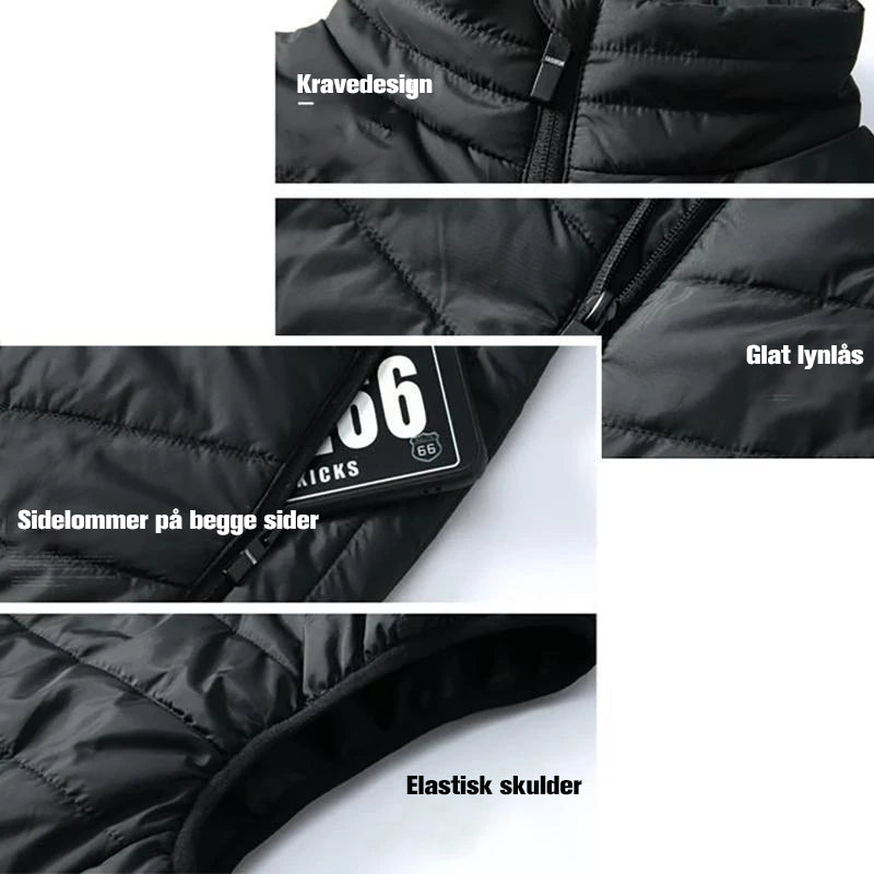 Hurtigtvarmende vest (8 varmelegemer)