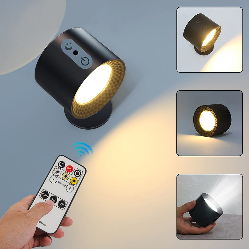 Magnetic charging double head wall lamp with remote control
