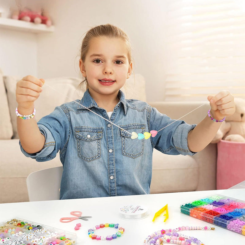 Sæt med lerperler til fremstilling af armbånd