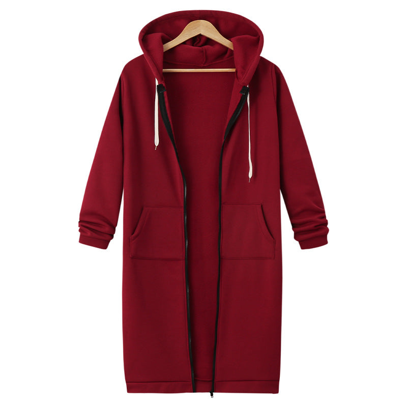Casual Zip-Up lang hættetrøje