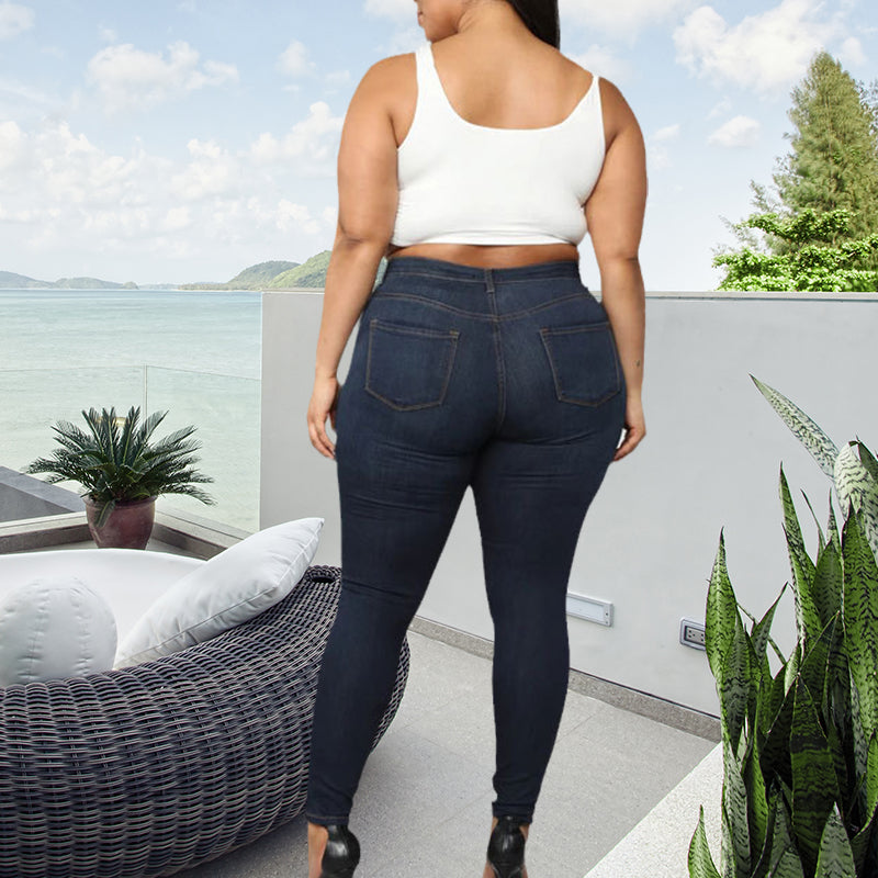 Højelastiske pencil jeans (Dame)