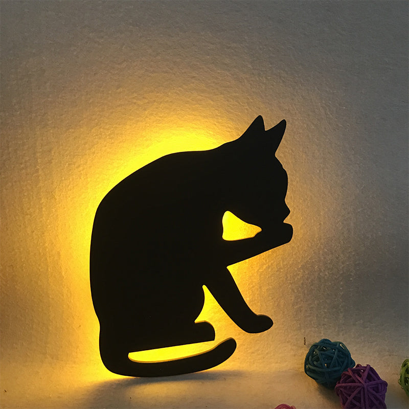 Kattesilhuets Natlampe