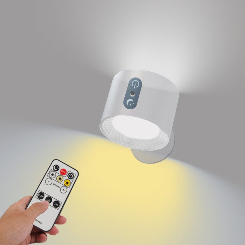 Magnetic charging double head wall lamp with remote control