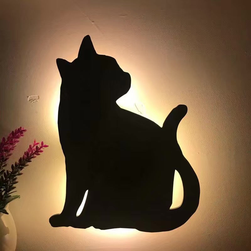 Kattesilhuets Natlampe