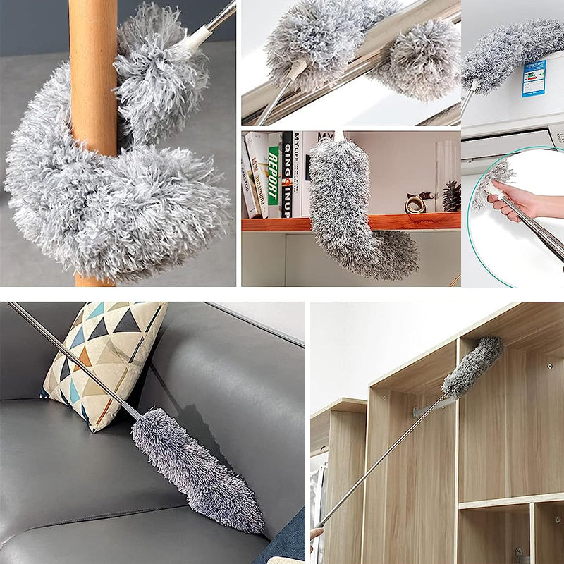 Teleskopisk vaskbar buet mikrofiber støvekost