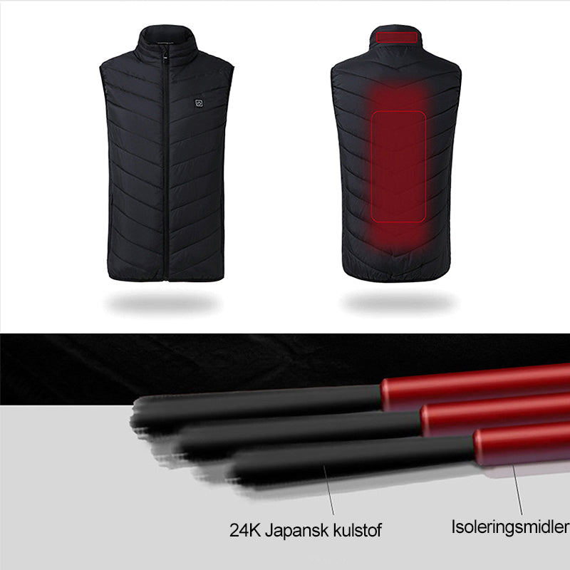 Hurtigtvarmende vest (8 varmelegemer)