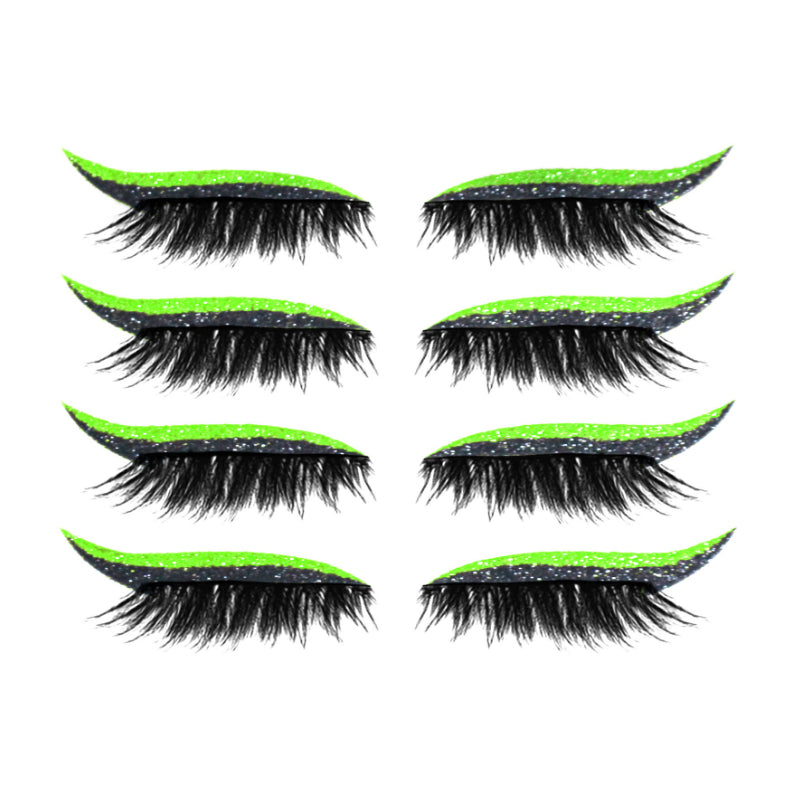 Genanvendelige eyeliner og øjenvippeklistermærker (4 par)