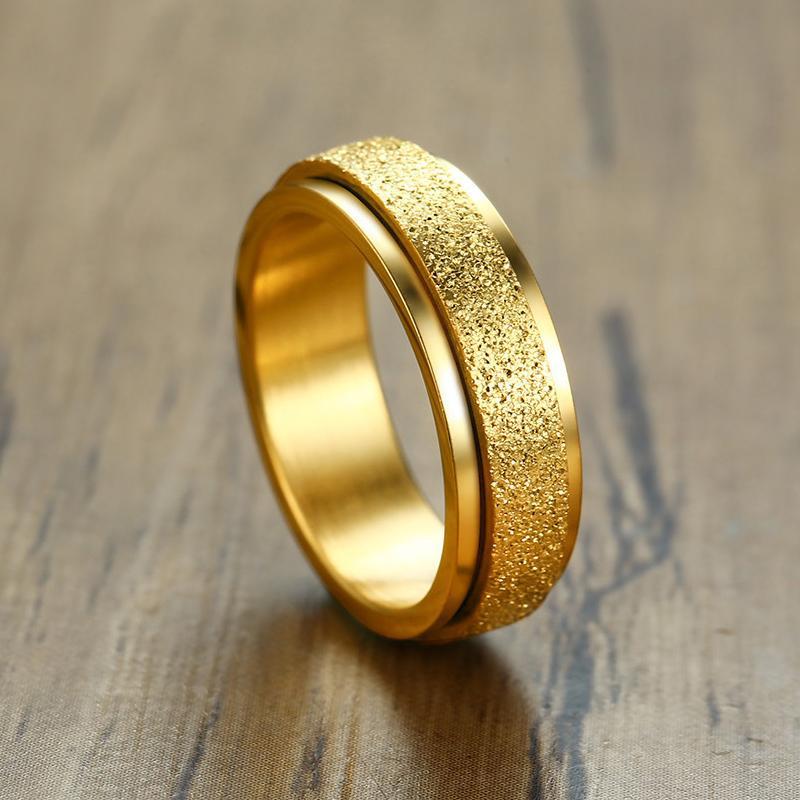 Sandblæst revolverende Fidget Ring