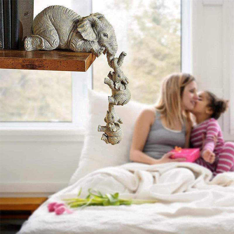 Elefant siddende håndmalede figurer