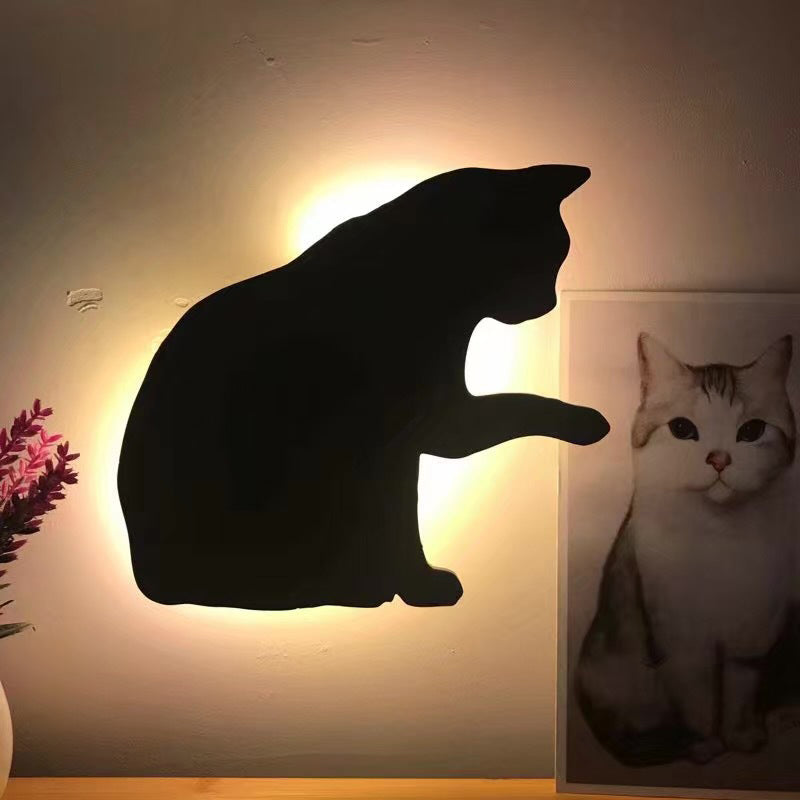 Kattesilhuets Natlampe