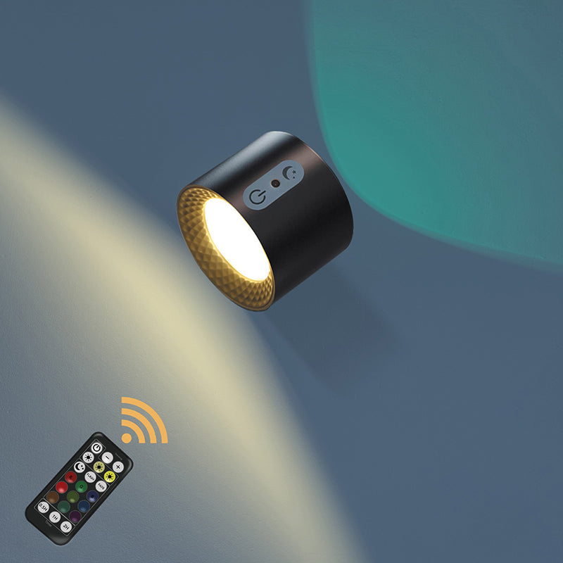 Magnetic charging double head wall lamp with remote control