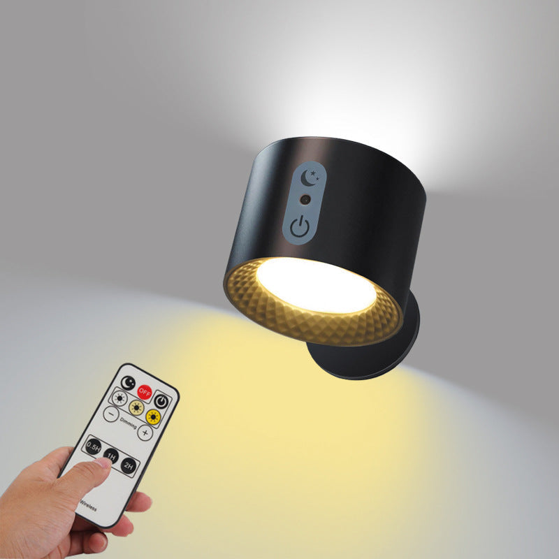 Magnetic charging double head wall lamp with remote control