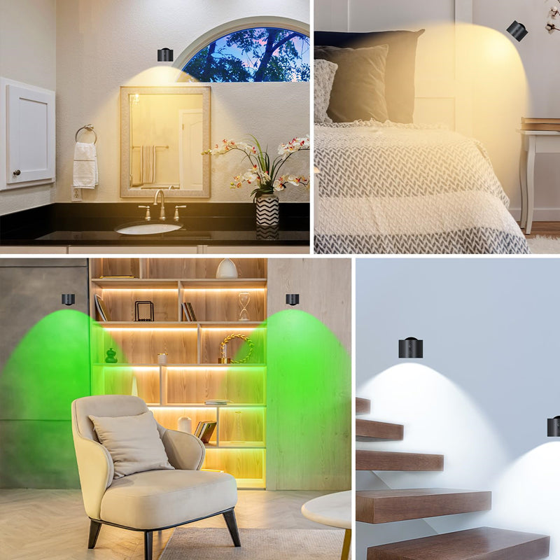 Magnetic charging double head wall lamp with remote control
