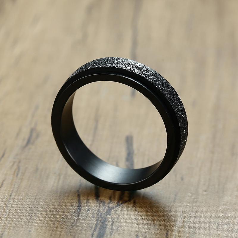 Sandblæst revolverende Fidget Ring