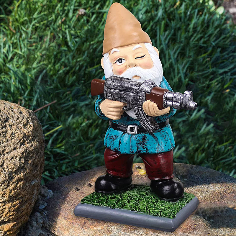 Militær havedukke med camouflageuniform og AK47