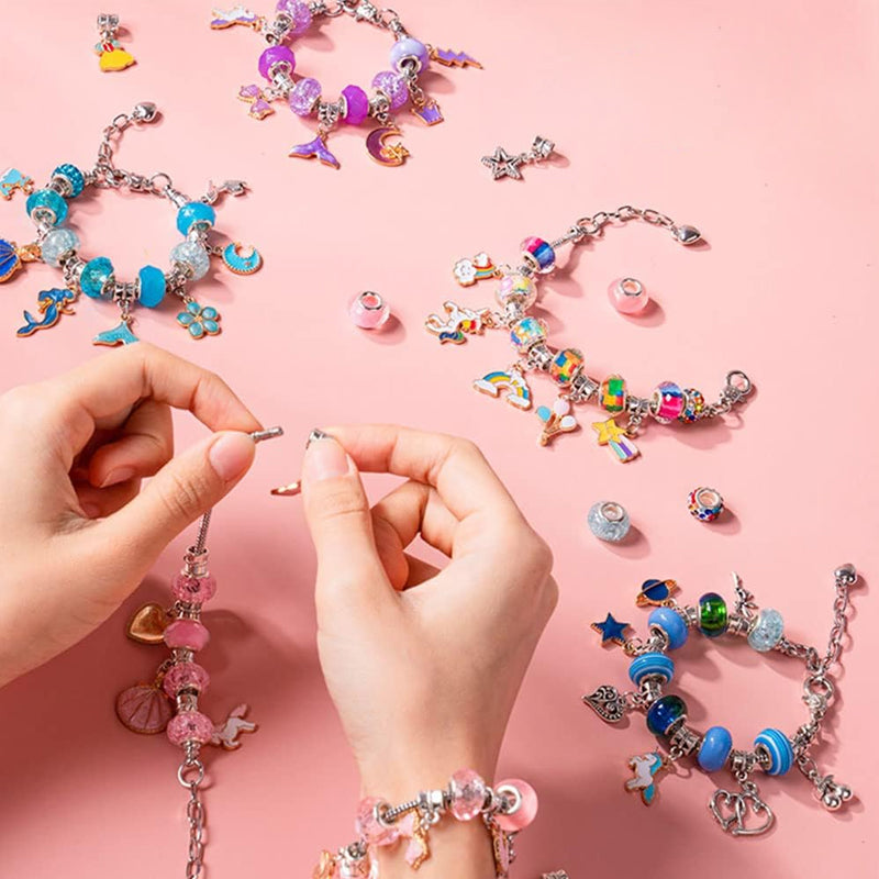 Gør-det-selv håndlavet armbåndsæt med perler til børn