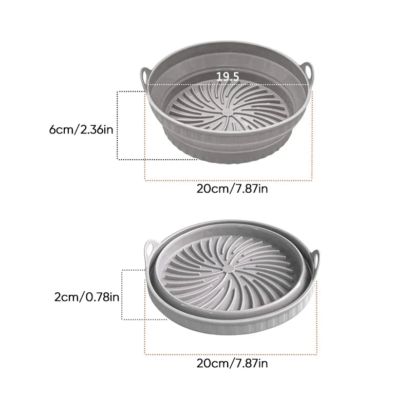 Sammenklappelig silikonegrillpande