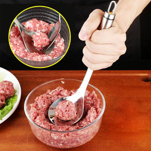 Rustfri stålske til kødbollefremstilling