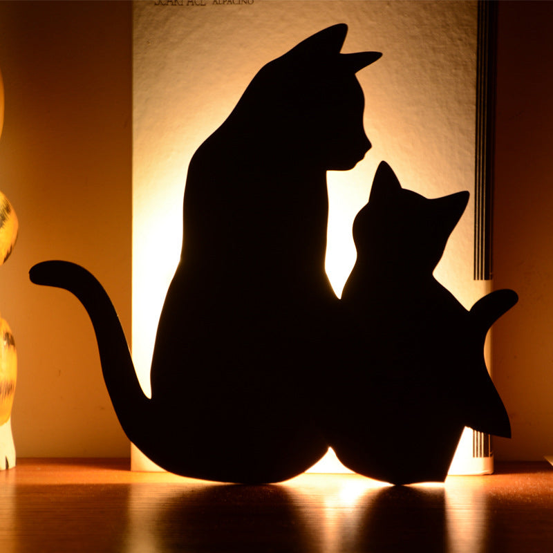 Kattesilhuets Natlampe