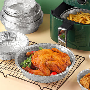 Rund stanniolbakke Mikrobølgeluftfriturefoliebakke