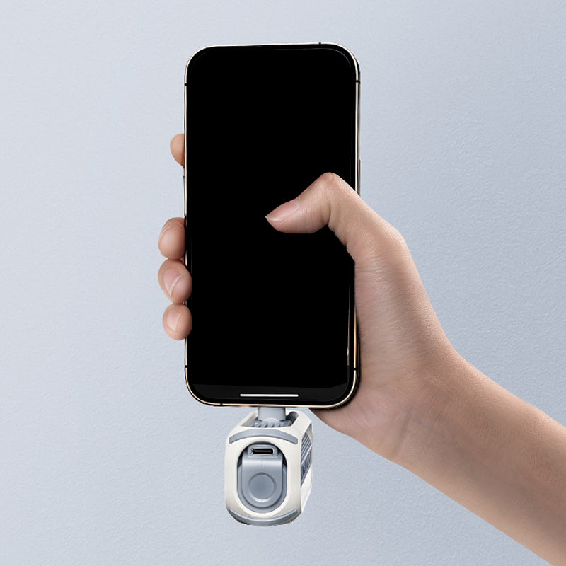 Hurtigopladende roterende powerbank med indbygget kabel