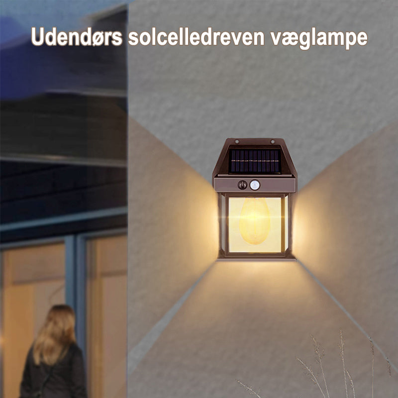Solcelledreven væglampe i tungsten