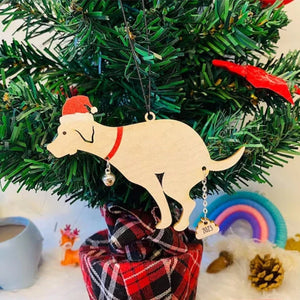 Besørgende hund juledekoration