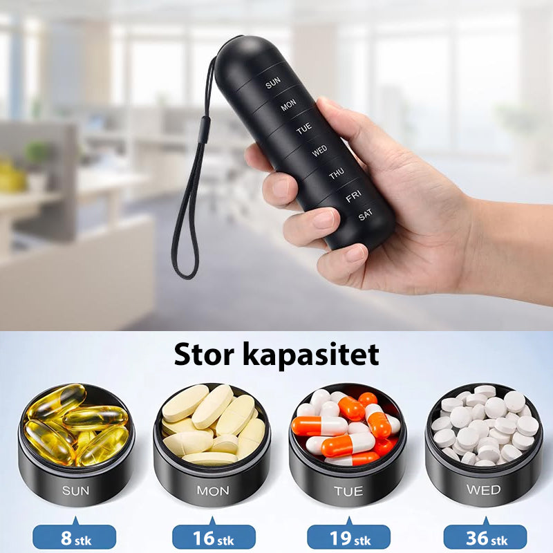 Praktisk 7 dages rejsepilleetui