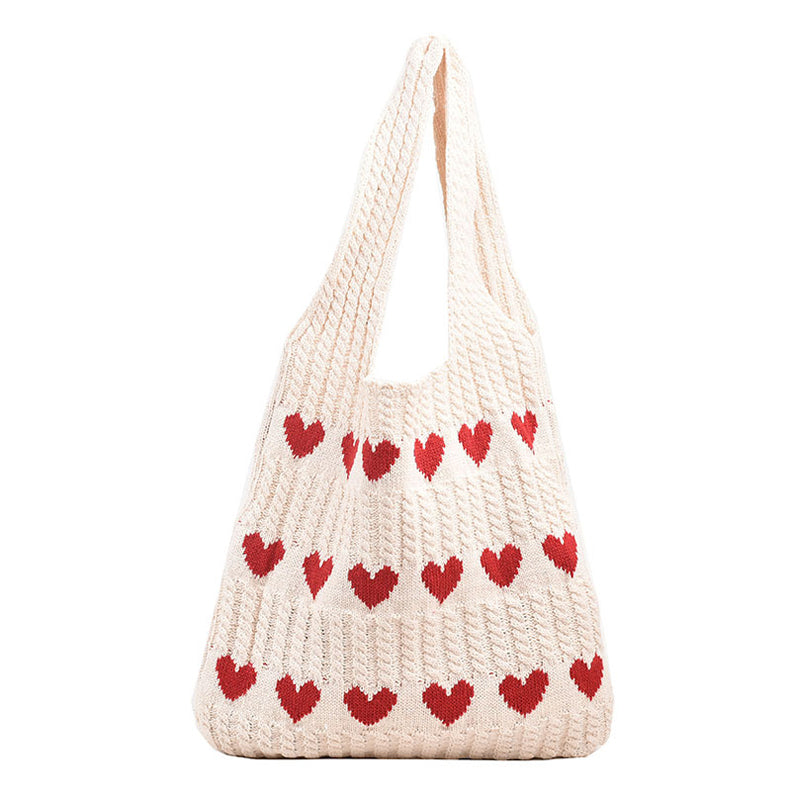 Hæklet tote bag med hjerter