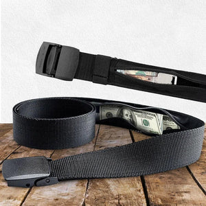 Tyverisikringsbælte med skjult pengepung