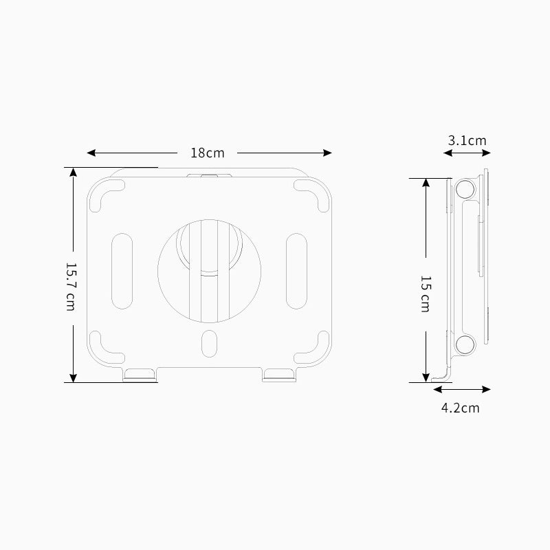 Foldbart og roterbart tablet og bærbar computerstativ i aluminiumslegering