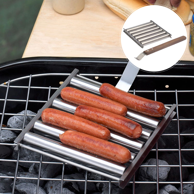 Rullende grillredskab til pølser